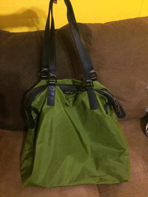 Burberry Olive Green Nylon Tote