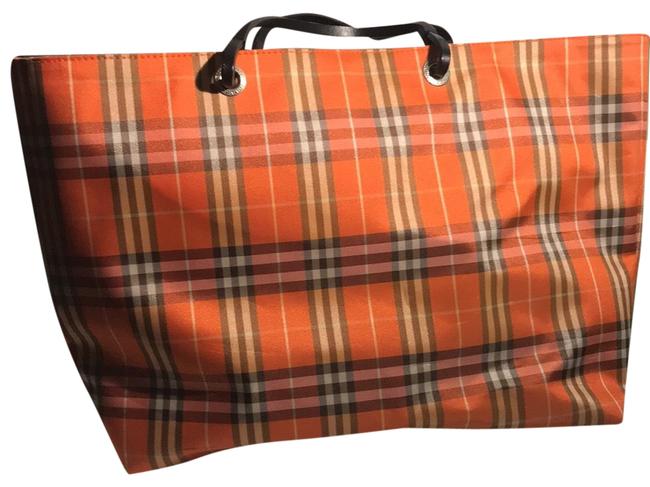 Burberry Bag Orange Plaid Tote