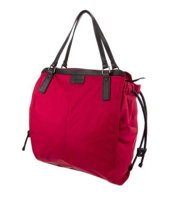 Burberry Packable Small Buckleigh Red Nylon Tote