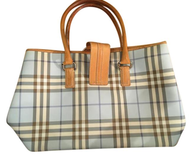 Burberry Pale Blue Plaid Tote