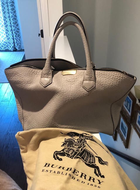 Burberry Pale Grey Leather Tote