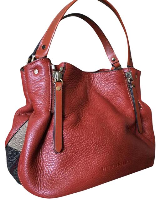 Burberry Pebbled Burnt Sienna Leather Tote