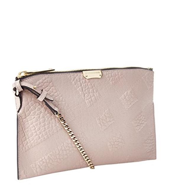 Burberry Clutch Peyton Check Embossed Orchid Leather Tote