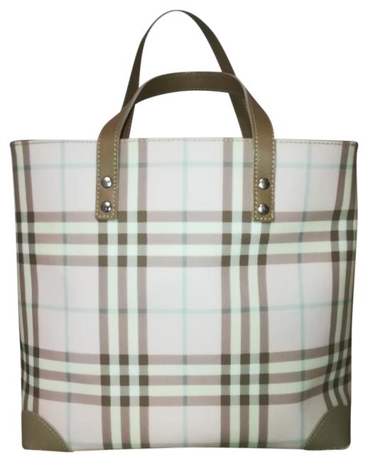 Burberry Pink Leather Pvc Tote