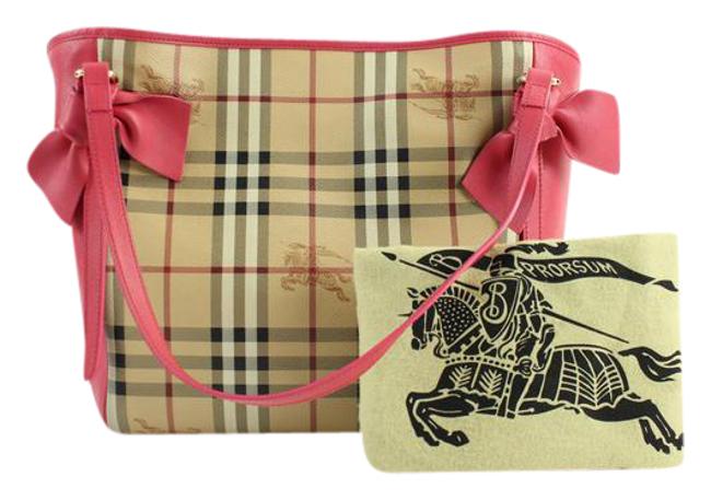 Burberry Pink Novacheck Canterbury Bows 41bura12317 Tote