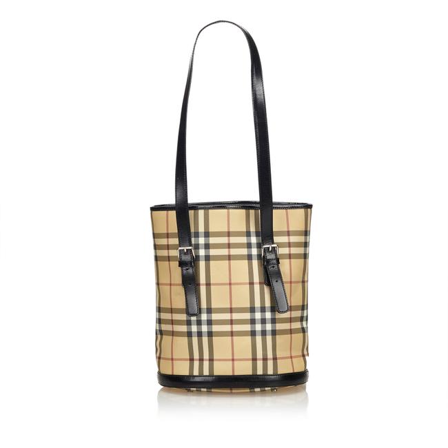 Burberry Bag Plaid Brown Plastic X Pvc X Leather X Others Tote