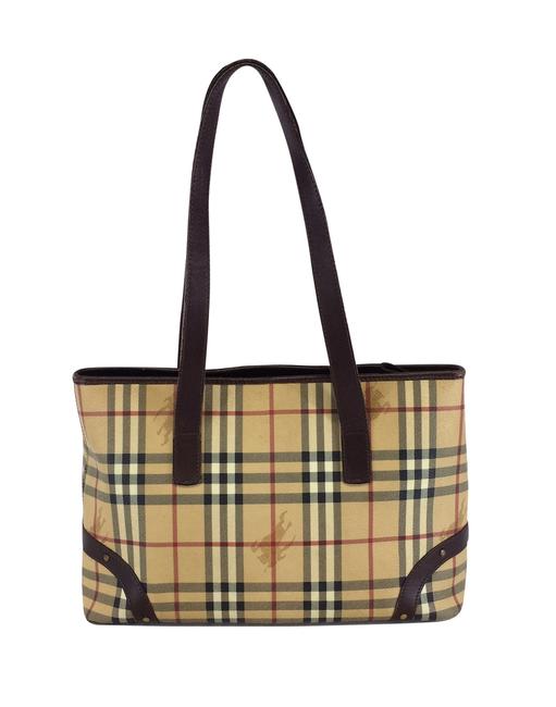 Burberry Bag Plaid Coated Canvas Tote