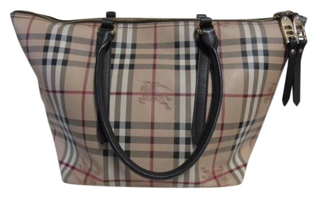 Burberry Plaid Leather Tote
