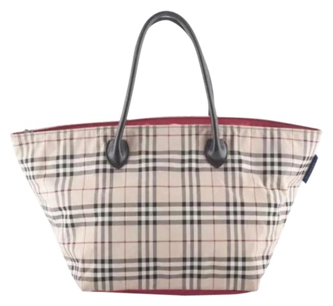 Burberry Plaid Nova Check Twill Tote