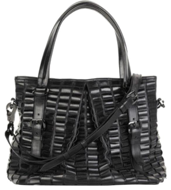 Burberry Prorsum Lowry Ribbon Ruched Itrea12sca Black Patent Leather Tote