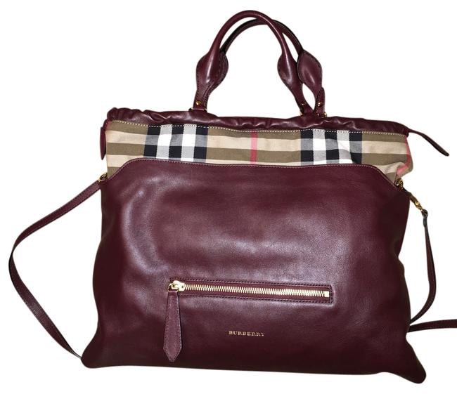 Burberry Purple Canvas and Leather Tote