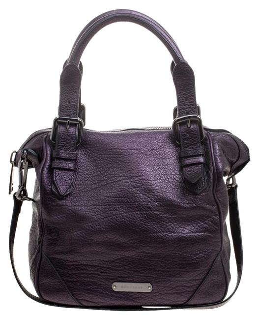 Burberry Purple Leather Tote