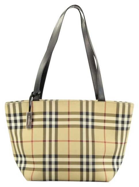 Burberry Pvc and Leather Classic Check Canvas Tote