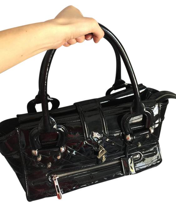 Burberry Quilted Black Patent Leather Tote