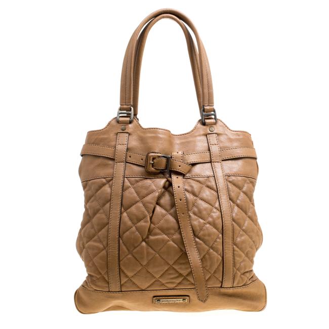 Burberry Quilted Brown Leather Tote