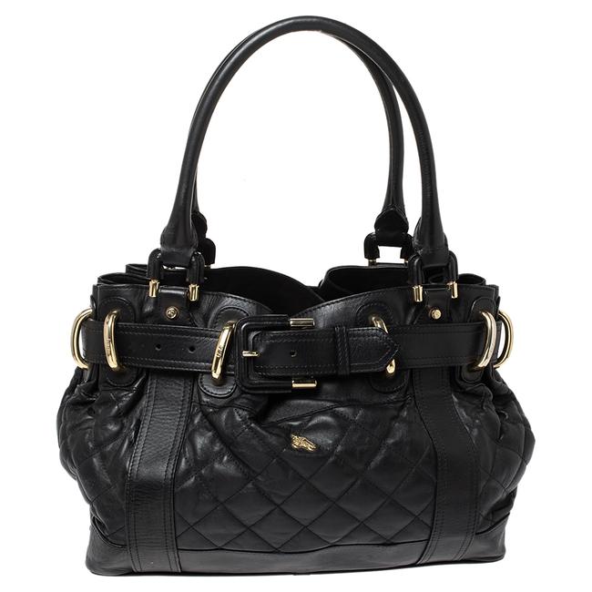 Burberry Quilted Large Beaton Black Leather Tote