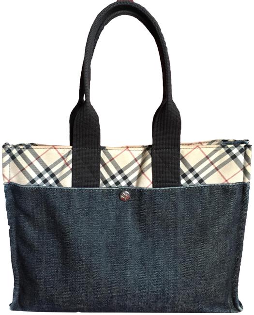 Burberry Rare Blue Denim Tote
