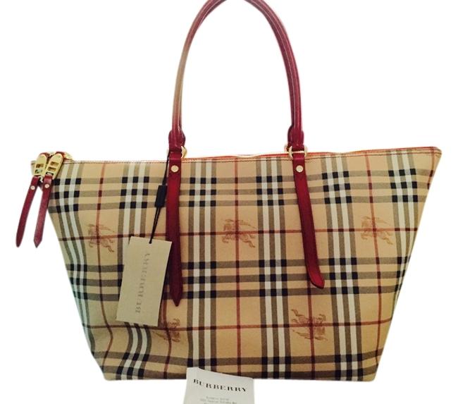 Burberry Red Crush Leather Tote