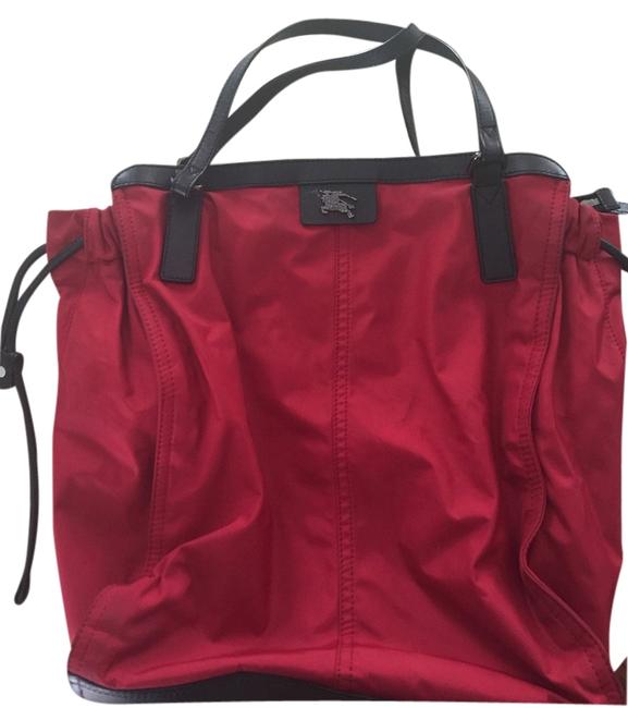 Burberry Red NylonLeather Tote