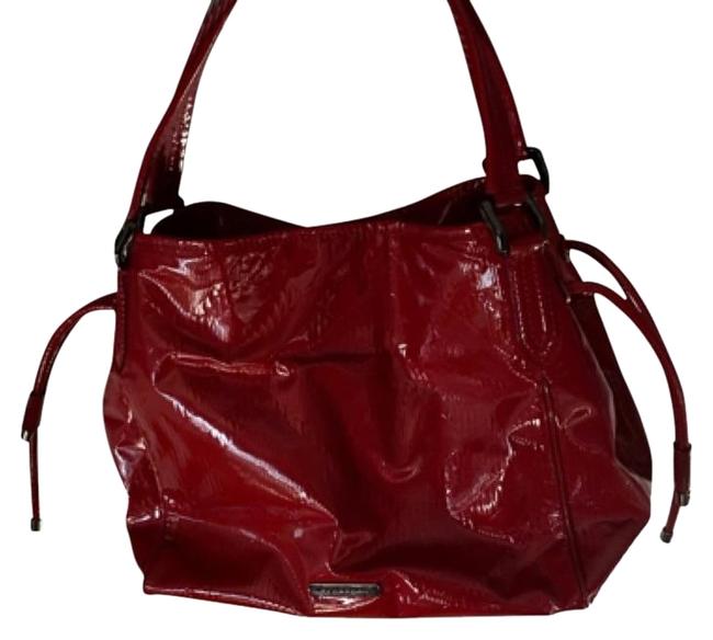 Burberry Red Patent Leather Tote