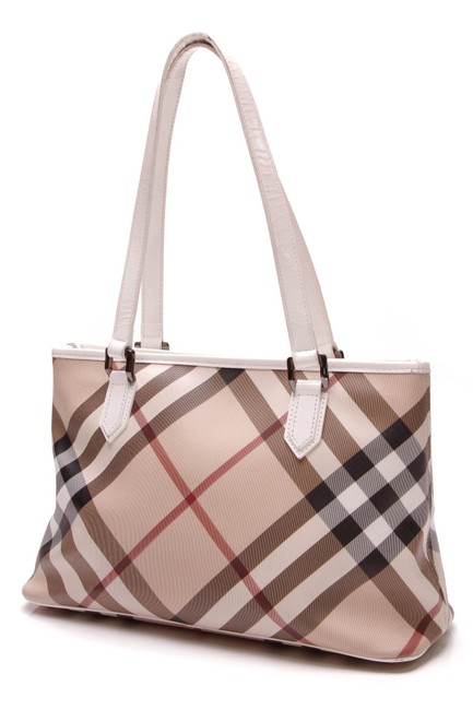Burberry Bag Regent Supernova Check Beige Coated Canvas Tote