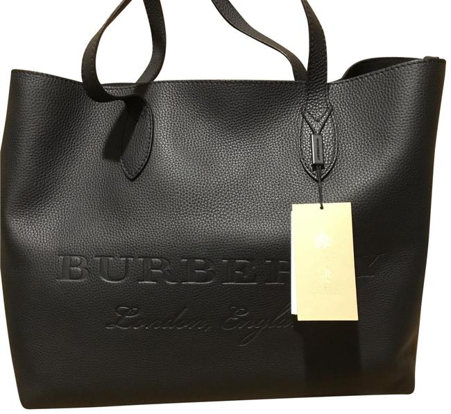 Burberry Remington Black Pebbled Leather Tote
