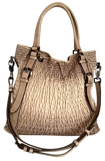Burberry Shoulder Bag Ruched Lowry Shopper Exlg Brown Ombre Leather Tote