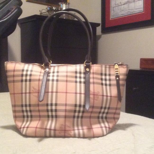 Burberry Salisbury Haymarket Check with Dark Chocolate Trim Pvc Tote
