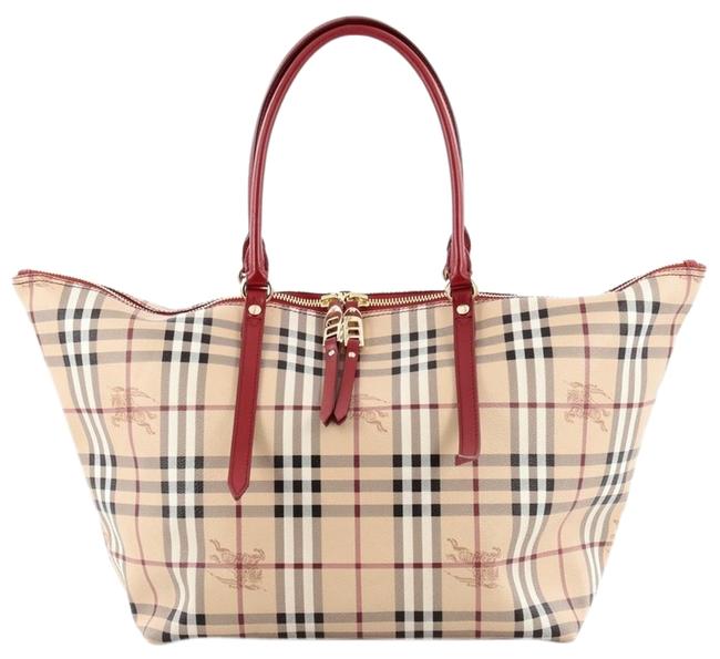 Burberry Salisbury Haymarket Coated Medium Canvas Tote