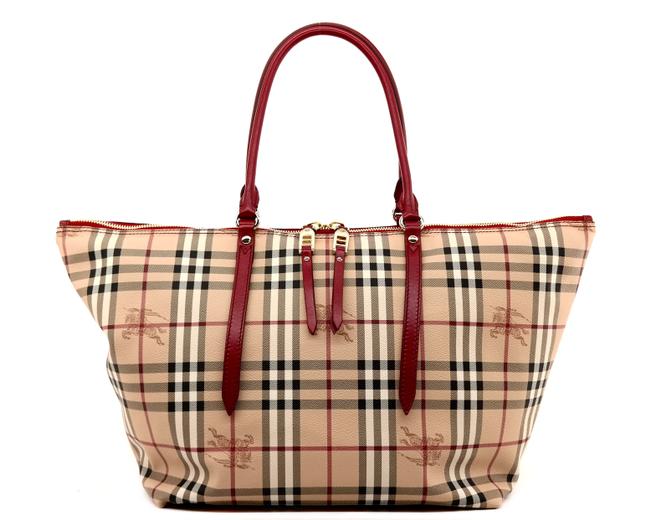 Burberry Shoulder Bag Salisbury Military Red Coated Canvas Tote