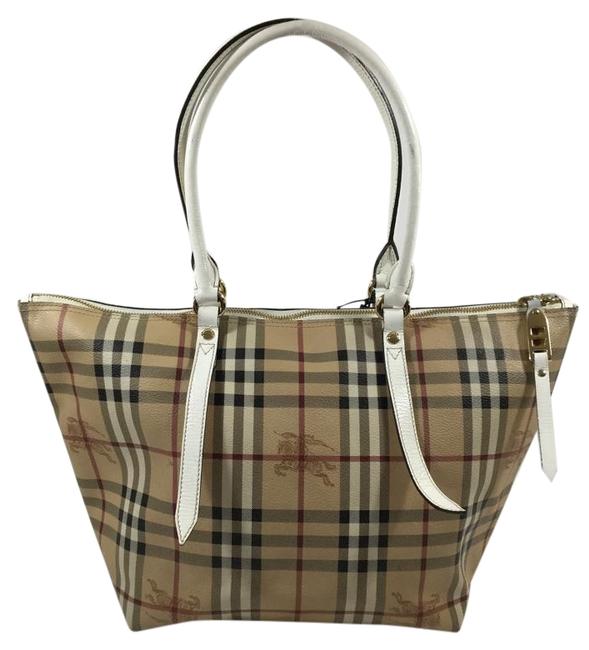 Burberry Salisbury Signature Check Beige PvcLeather Tote