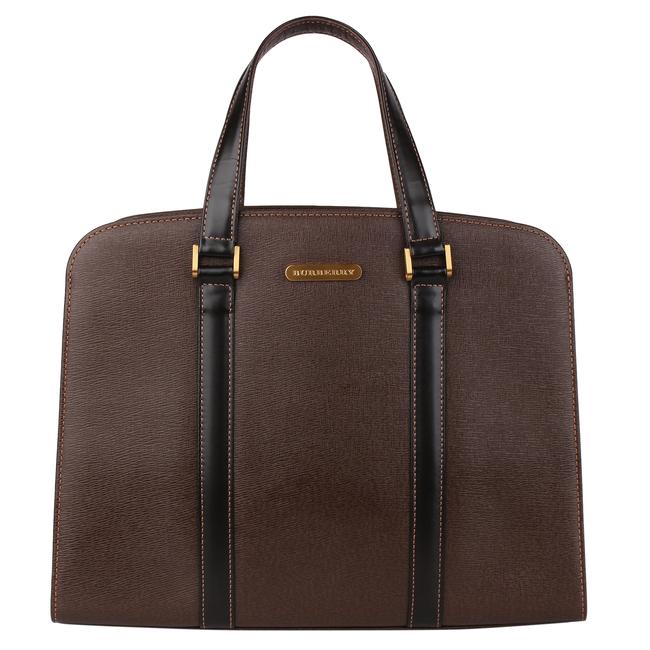 Burberry Satchel Near New 8093 Brown Leather Tote