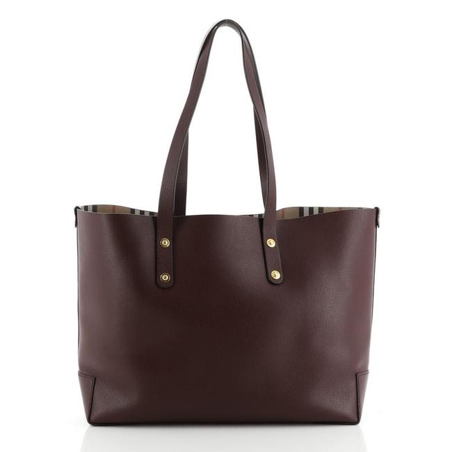 Burberry Shopping Large Red Leather Tote