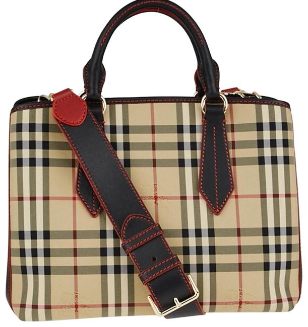 Burberry Shoulder Bag Ballingdon ToteShoulder BlackRed Leather Tote