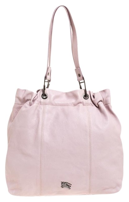 Burberry Silver Pink Leather Tote