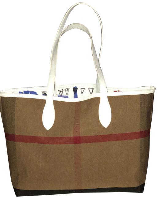 Burberry Sketchbook Series Reversible White Coated Canvas Tote