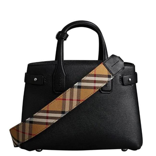 Burberry Small Banner Black Leather Tote