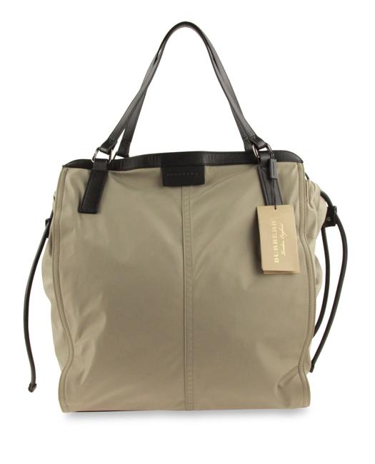 Burberry Small Buckleigh Birch Green Canvas Tote