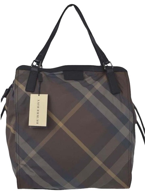 Burberry Small Buckleigh Birch Grey Brown Canvas Tote