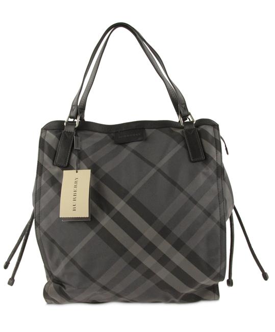 Burberry Small Buckleigh Charcoal Grey Canvas Tote