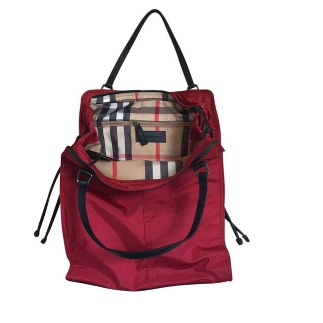 Burberry Small Buckleigh Packable Red Nylon Tote