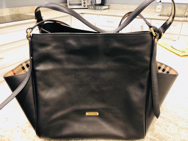 Burberry Small Canterbury Black Leather Tote