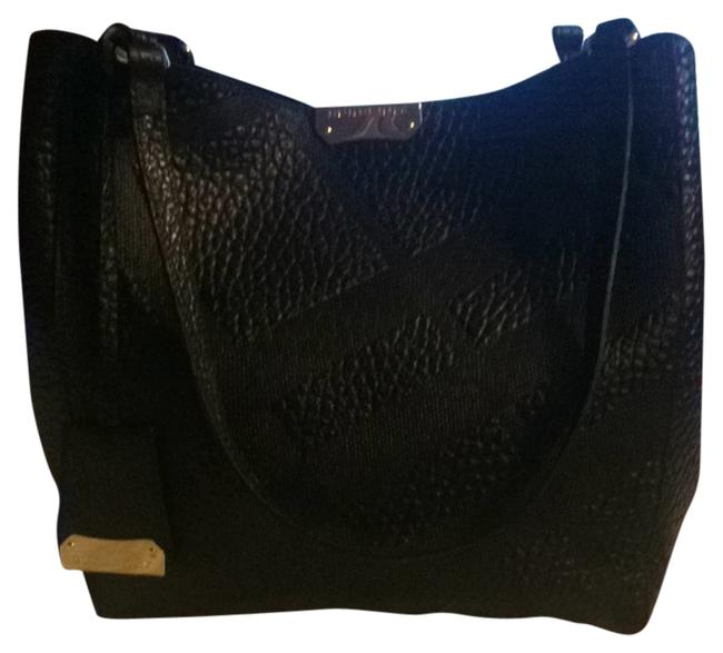 Burberry small Canterbury Grain Check Leather Black Tote