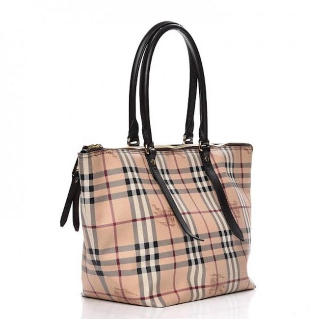 Burberry Small Haymarket Check Salisbury Chocolate LeatherPvc Tote