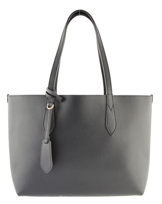 Burberry Small Lavenby Reversible House Check Leather Black Tote