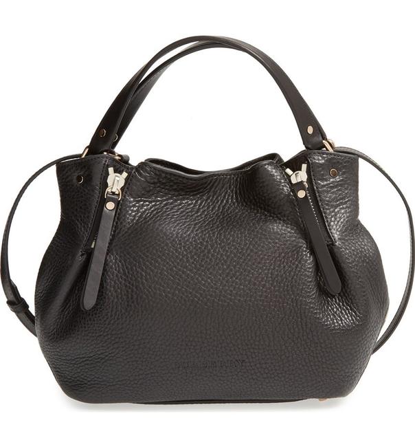 Burberry Hobo Small Maidstone Brit Peek Check Black Leather and Canvas Tote