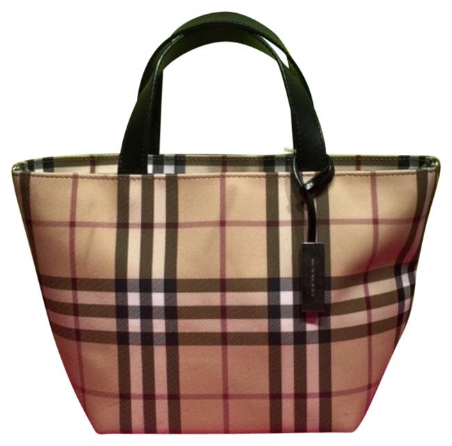 Burberry Small Novacheck Handbag Black Coated Tote