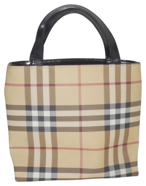 Burberry Smaller ToteHandbag Nova Check Plaid Beiges Vinyl Tote