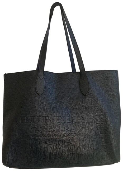 Burberry Soft Ble Lg Remington Black Leather Tote