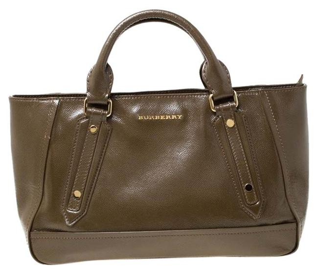 Burberry Somerford Brown Patent Leather Tote